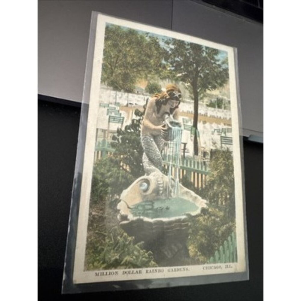 Million dollar rainbo garden mermaid postcard 1924